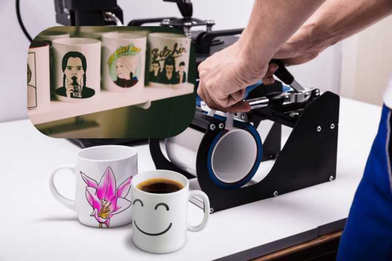 Designer trabalhando em Arte Gráfica criativas para produtos personalizados, simbolizando o sucesso de um negócio de personalização.