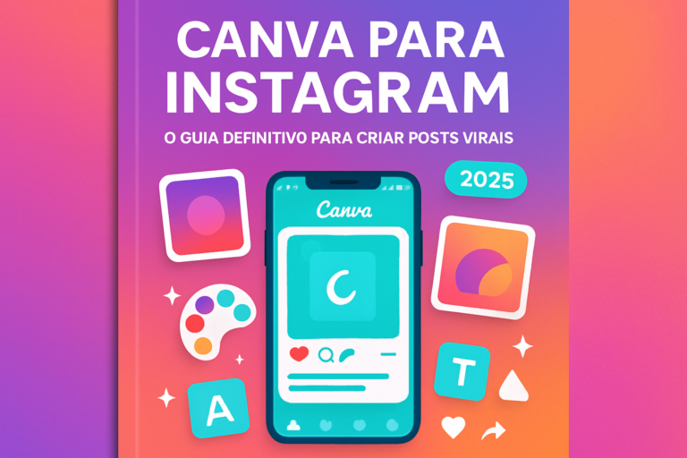 Tutorial Canva Instagram mostrando interface do editor com templates de posts e ferramentas de design para redes sociais
